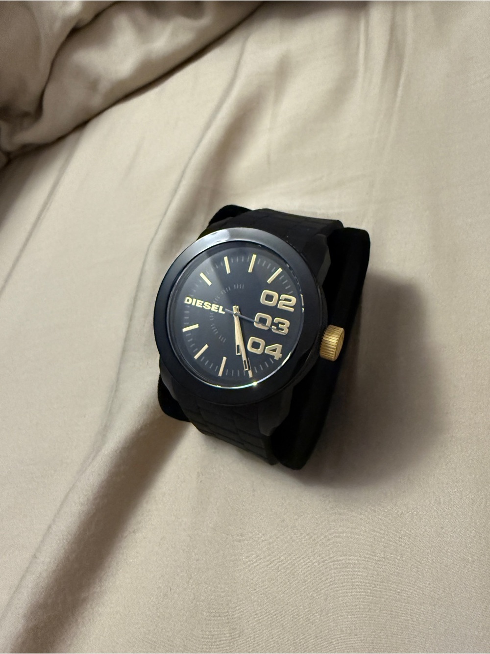 Diesel Black Watch with Gold Accents